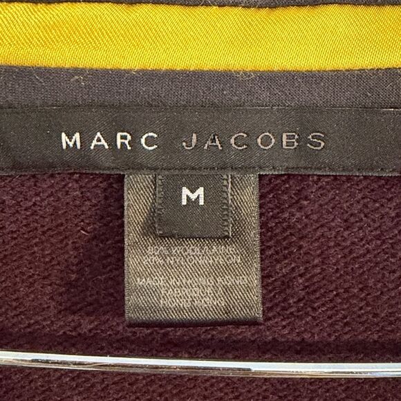 Marc Jacobs RARE Vintage Wool Purple/Yellow striped Academia V Neck Cardigan*M* - Picture 5 of 8